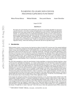 Learning-to-learn non-convex piecewise-Lipschitz functions