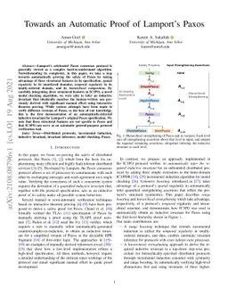Towards an Automatic Proof of Lamport's Paxos