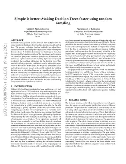 Simple is better: Making Decision Trees faster using random sampling