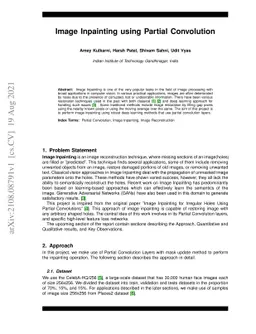 Image Inpainting using Partial Convolution