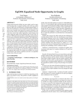 EqGNN: Equalized Node Opportunity in Graphs