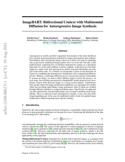 ImageBART: Bidirectional Context with Multinomial Diffusion for
  Autoregressive Image Synthesis