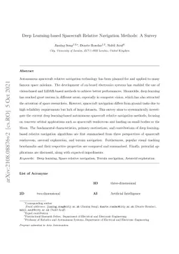 Deep Learning-based Spacecraft Relative Navigation Methods: A Survey