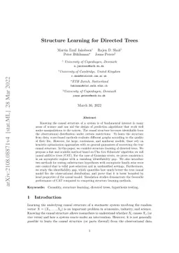 Structure Learning for Directed Trees