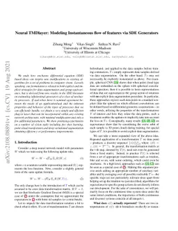 Neural TMDlayer: Modeling Instantaneous flow of features via SDE
  Generators