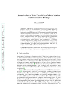 Agentization of Two Population-Driven Models of Mathematical Biology