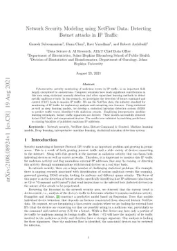 Network Security Modeling using NetFlow Data: Detecting Botnet attacks
  in IP Traffic