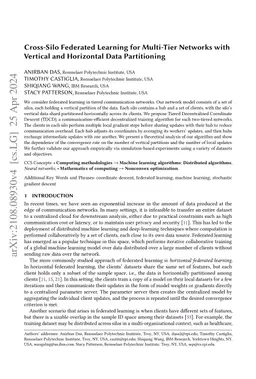 Cross-Silo Federated Learning for Multi-Tier Networks with Vertical and
  Horizontal Data Partitioning
