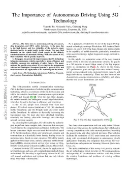 The Importance of Autonomous Driving Using 5G Technology