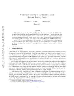 Uniformity Testing in the Shuffle Model: Simpler, Better, Faster