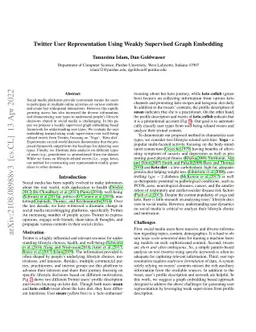 Twitter User Representation Using Weakly Supervised Graph Embedding