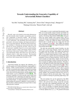 Towards Understanding the Generative Capability of Adversarially Robust
  Classifiers