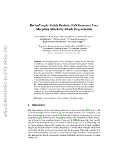 ReGenMorph: Visibly Realistic GAN Generated Face Morphing Attacks by
  Attack Re-generation