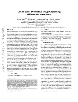 Group-based Distinctive Image Captioning with Memory Attention