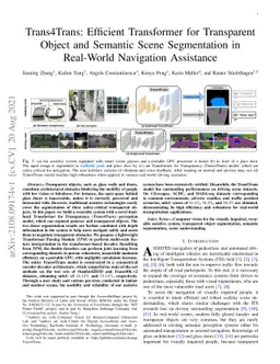 Trans4Trans: Efficient Transformer for Transparent Object and Semantic
  Scene Segmentation in Real-World Navigation Assistance