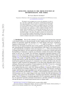 Detecting changes in the trend function of heteroscedastic time series