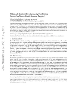 Video Ads Content Structuring by Combining Scene Confidence Prediction
  and Tagging