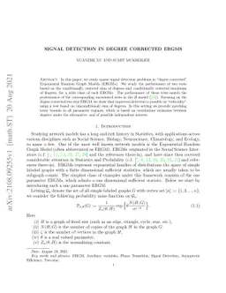 Signal Detection in Degree Corrected ERGMs