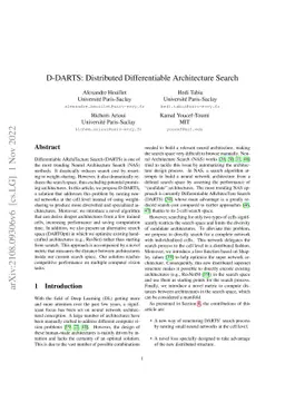 D-DARTS: Distributed Differentiable Architecture Search