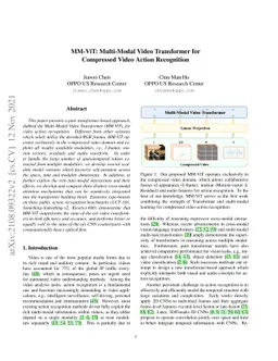 MM-ViT: Multi-Modal Video Transformer for Compressed Video Action
  Recognition
