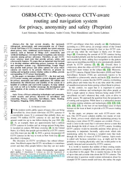 OSRM-CCTV: Open-source CCTV-aware routing and navigation system for
  privacy, anonymity and safety (Preprint)