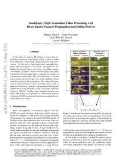 BlockCopy: High-Resolution Video Processing with Block-Sparse Feature
  Propagation and Online Policies