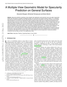 A Multiple-View Geometric Model for Specularity Prediction on General
  Curved Surfaces