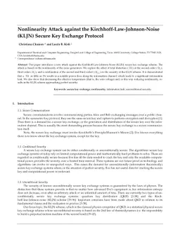 Nonlinearity Attack against the Kirchhoff-Law-Johnson-Noise (KLJN)
  Secure Key Exchange Protocol