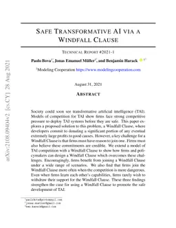 Safe Transformative AI via a Windfall Clause