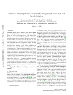 SemiFed: Semi-supervised Federated Learning with Consistency and
  Pseudo-Labeling