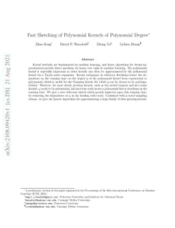 Fast Sketching of Polynomial Kernels of Polynomial Degree