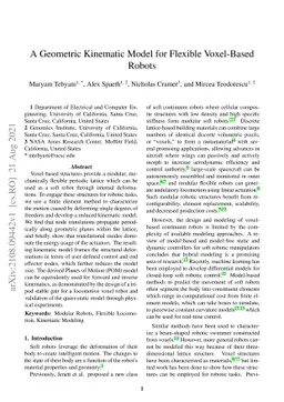 A Geometric Kinematic Model for Flexible Voxel-Based Robots