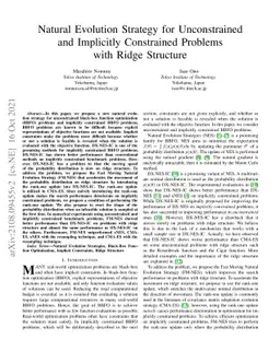 Natural Evolution Strategy for Unconstrained and Implicitly Constrained
  Problems with Ridge Structure