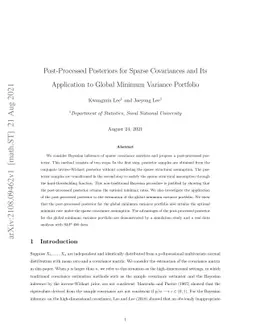 Post-Processed Posteriors for Sparse Covariances and Its Application to
  Global Minimum Variance Portfolio