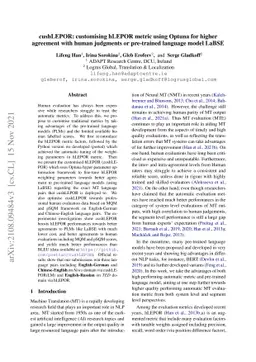 cushLEPOR: customising hLEPOR metric using Optuna for higher agreement
  with human judgments or pre-trained language model LaBSE
