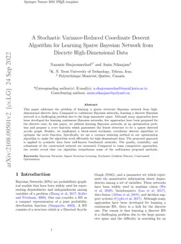 A Stochastic Variance-Reduced Coordinate Descent Algorithm for Learning
  Sparse Bayesian Network from Discrete High-Dimensional Data