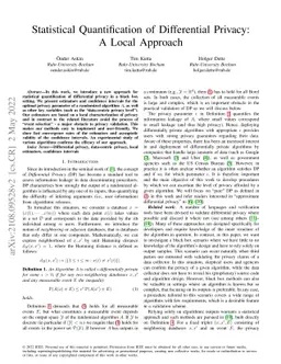 Statistical Quantification of Differential Privacy: A Local Approach