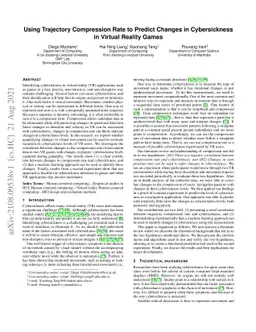 Using Trajectory Compression Rate to Predict Changes in Cybersickness in
  Virtual Reality Games