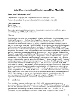 Joint Characterization of Spatiotemporal Data Manifolds
