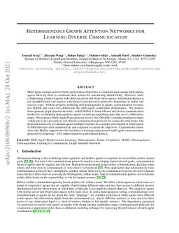 Heterogeneous Graph Attention Networks for Learning Diverse
  Communication