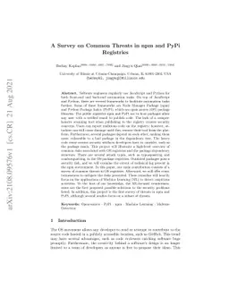 A Survey on Common Threats in npm and PyPi Registries