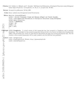 Self-Supervised Delineation of Geological Structures using Orthogonal
  Latent Space Projection