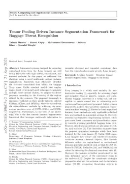 Tensor Pooling Driven Instance Segmentation Framework for Baggage Threat
  Recognition