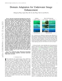 Domain Adaptation for Underwater Image Enhancement