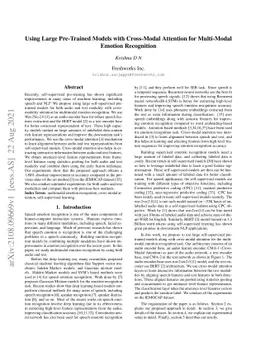 Using Large Pre-Trained Models with Cross-Modal Attention for
  Multi-Modal Emotion Recognition