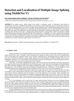 Detection and Localization of Multiple Image Splicing Using MobileNet V1
