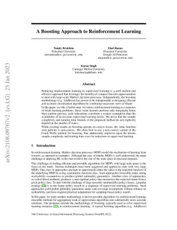 A Boosting Approach to Reinforcement Learning