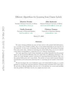 Efficient Algorithms for Learning from Coarse Labels