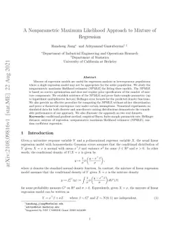 A Nonparametric Maximum Likelihood Approach to Mixture of Regression