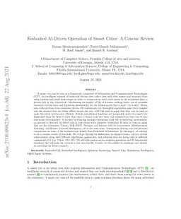 Embodied AI-Driven Operation of Smart Cities: A Concise Review